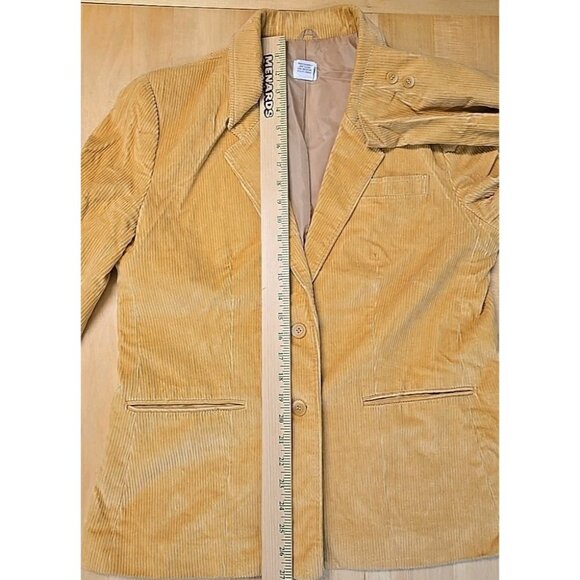 VTG 80s Picket and Post Corduroy Blazer Jacket Womens Size 16 Yellow Japan Made - Picture 7 of 9
